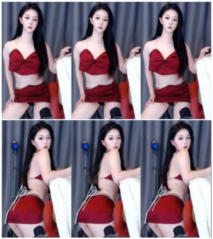 CC直播 林子清ya 定制红裙丁字2V321MB