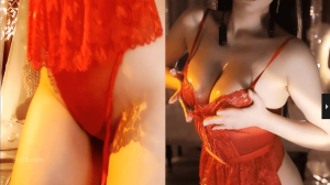 CC直播 苏烟老师 土豪定制红色睡衣1V210MB