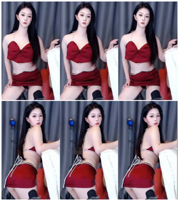 CC直播 林子清ya 定制红裙丁字2V321MB
