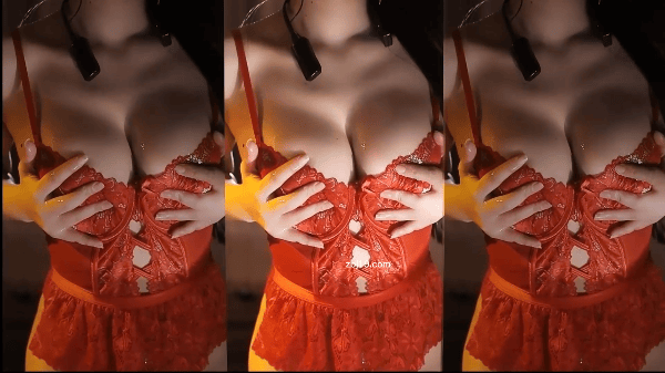 CC直播 苏烟老师 土豪定制红色睡衣1V210MB